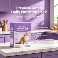Pack Nutrition Quotidienne pour Chatons en Croissance - Probiotiques, Multivitamines, Comprimés de Calcium pour la Croissance, Renforcement Immunitaire et Soin Intestinal Sensible - Fast 7