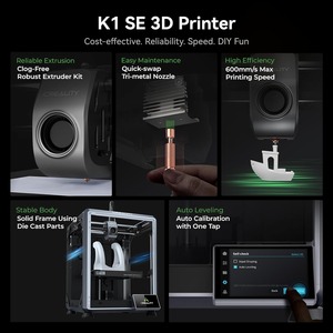 Impresora <span class=keywords><strong>3D</strong></span> Creality K1 SE 	 Volumen de Impresión de 220*220*250 mm, Kit de Impresión <span class=keywords><strong>3D</strong></span> Listo <span class=keywords><strong>para</strong></span> Usar - Product Image 2