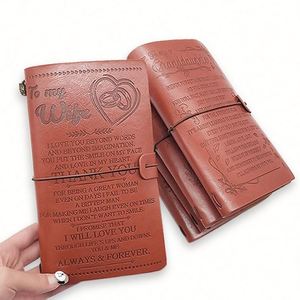 <b>Custom</b> Embossed Logo Souvenir Notebook Gifts Retro <b>Diary</b> Faux Leather Notepad Traveler's Notebook - Product Image 1