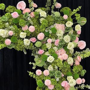 Kit d'arche sur mesure haut de gamme avec une végétation luxuriante et des fleurs artificielles rose clair - Product Image 3