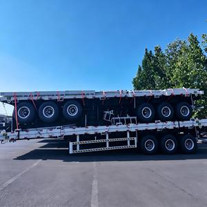 Semi-remorque à plateau en acier de 12,5 m à 3 <span class=keywords><strong>essieux</strong></span> pour le transport de conteneurs avec une capacité de charge utile de 20001 à 25000 kg - Product Image 5