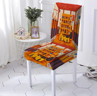 Housses de chaise imprimées motif Éthiopie pour réception de mariage, housses de chaise Parson géométriques amovibles et lavables, protecteurs de chaise