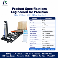 Machine d'essai d'impact sur plan incliné, testeur de choc horizontal, capacité 500 kg, PLC, glissière 1500 mm, vérin de levage, conforme GB