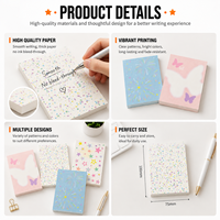 Blocs-notes adhésifs décoratifs colorés imprimés sur mesure, blocs-notes à motifs détachables, papeterie mignonne pour la décoration du bureau et de l'école