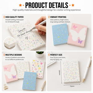 Custom Printed Colorful Decorative Sticky <b>Memo</b> <b>Pads</b> Tearable Pattern Notepads Cute Stationery for Office School Desk Decoration - Product Image 2