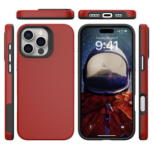 IPhone 16 Pro Max携帯電話バックカバー用トライアングルテクスチャバックアンチスクラッチピュアカラー携帯電話ケース - Product Image 5