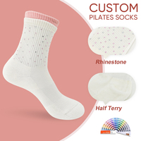 Chaussettes de Pilates personnalisées avec logo, strass et paillettes, antidérapantes, haute qualité