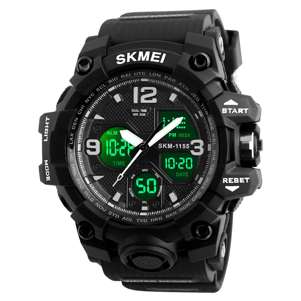 SKMEI 1155B Men's Watch Sports Hour Multifunctional Analog Digital Waterproof Wrist Wristwatch Hot Sale Products