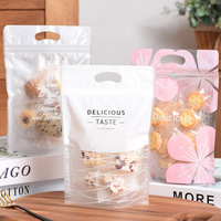 Sacs d'emballage personnalisés en plastique de qualité alimentaire pour snacks, fruits secs et algues marines, avec poignée