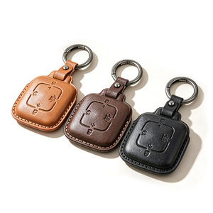 Étui pour clés de voiture en cuir de vachette tanné végétal, style minimaliste ZK-A4 pour OLIVER, souple et résistant aux chutes - Product Image 3