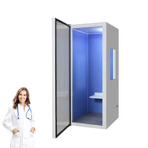 Cabine audiométrique portable IN-1212 moderne, durable, écologique, à porte unique, avec roulettes et hauteur réglable, structure en alliage d'aluminium pour - Product Image 1