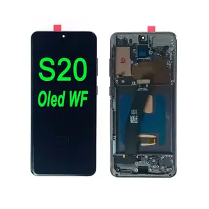 Lcd ponsel untuk Samsung S20 layar Lcd Oled dengan bingkai untuk samsung S20 G981 tampilan layar Lcd