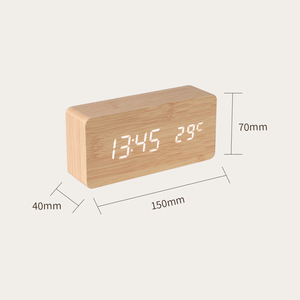Reloj Despertador Digital de Madera con Control por Voz, Temperatura, LED Inteligente, Reloj de Mesa, Fabricante de Relojes de Madera para Dormitorio, Decoración para el Hogar - Product Image 2