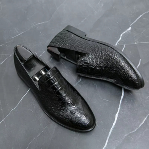 Zapatos de Cuero de Negocios de Alta Gama para Hombre, Diseño con Cordones Puntiagudos, Transpirables y Resistentes al Desgaste, para Primavera, Otoño e Invierno, Talla Grande - Product Image 4