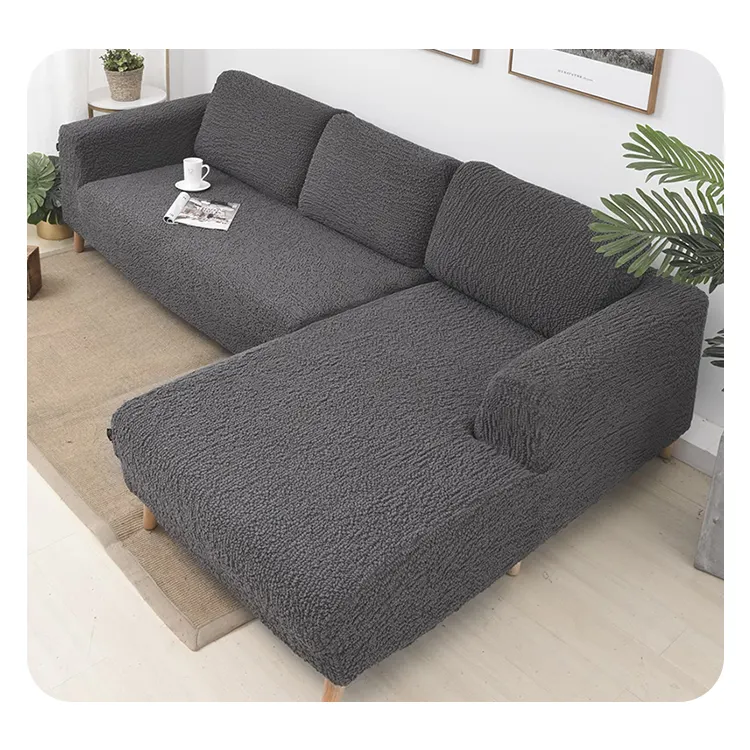 Nyaman Twill Sofa Furniture Cover Tahan Air Sofa Set Desain Penutup Bentuk L