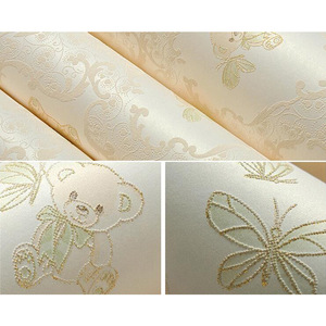 Carta <span class=keywords><strong>da</strong></span> Parati per Cameretta Bambini con Orsetti Cartoon, Adesiva e Rimovibile, Non Tessuta, per Camere di Ragazzi e Ragazze, Calda e Romantica, Copertura Completa della <span class=keywords><strong>Parete</strong></span> - Product Image 5