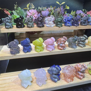 Mini éléphant naturel cristaux artisanat sculpture animaux bleu aventurine éléphant à vendre - Product Image 3