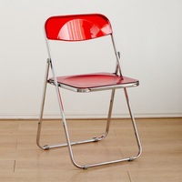 Chaise de restaurant commerciale, mobilier, chaise transparente pliable en acrylique pour café