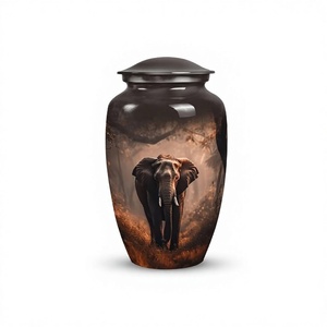 Elefante caminando por la jungla urna para cenizas grande-Urna para cenizas para hombres Urna decorativa con bolsa de terciopelo gratis - Product Image 1