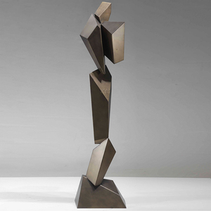 맞춤형 수공예 각진 아트워크 고급스러운 인테리어를 위한 독특한 기하학적 조각 스테인리스 스틸 브론즈-금속 공예 - Product Image 5