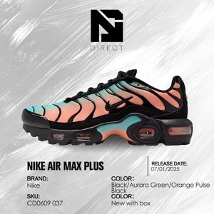 Air Max Plus GS 'Aurora Green Orange Pulse' Nike Mesh Running Shoes Low Heel Round Toe Walking All Seasons Sneaker - Product Image 6
