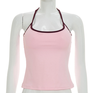 Viviblook Y26TP188 Top sin mangas de verano para mujer, nuevo chaleco sexy con bloques de color, camiseta sin mangas informal - Product Image 1
