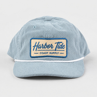 Casquette Snapback non structurée à 5 panneaux en velours côtelé à profil bas avec patch brodé personnalisé