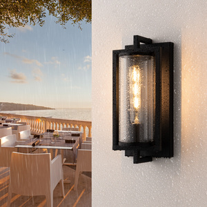<span class=keywords><strong>Applique</strong></span> <span class=keywords><strong>murale</strong></span> LED moderne d'extérieur, étanche IP65, à intensité variable, avec verre trempé pour jardin, porche, couloir - Product Image 2