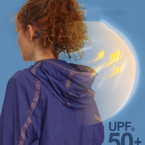 Chaqueta Ligera para Senderismo con Protección UV, Cortavientos UPF50+ para Montañismo, Resistente al Sol, con Capucha, Protección UV - Product Image 2