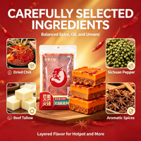 Base authentique de fondue chinoise Sichuan Chongqing 500g, assaisonnement épicé au suif de bœuf pour fondue, mijoté lentement, durée de conservation de 365 jours, pour la maison