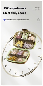 Plastic <b>Boxes</b> Travel Pill Organizer10 Compartments Pill Box Portable <b>Folding</b> Small Pill Case for Carry <b>Storage</b> Daily Organizer - Product Image 4