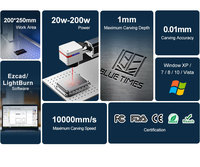 Marquage et gravure laser Bluetimes 20w-100w 1064nm pour acier inoxydable et autres métaux faciles à utiliser