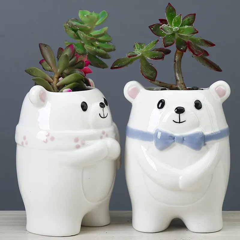 Cute Ceramic Bear Flower pot