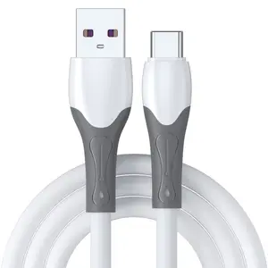 120 ס "מ 6a טעינה מהירה סוג סיליקון כבל נתונים 5.0 od usb כדי להקליד כבל נתונים לטעינה c