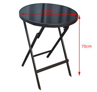 Moderner tragbarer Klappglas-Esstisch Indoor Outdoor Verwendung für Haushalt Camping Balkon Stilvolle Möbel für Esszimmer