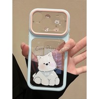 Coque de téléphone transparente antichoc avec motif chiot et double couleur, grande fenêtre, pour iPhone 18 17 16 15 14 Pro Max