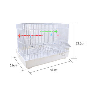 Approvisionnement d'usine 41*24*32.5cm Blanc Bleu Fil De Fer Cages D'élevage En Métal Perroquet Cage À Oiseaux avec Poignée - Product Image 3