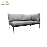 Ensemble de canapés d'extérieur modernes, mobilier de jardin, canapé modulaire en forme de L en corde tressée, ensemble de canapés de patio en aluminium pour villa, cour