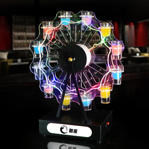 Portavasos con Forma de Rueda de la Fortuna, 12 Orificios, Recargable con LED, Soporte para Bebidas de Fiesta con Luces de Colores para Celebraciones de Cumpleaños - Product Image 1