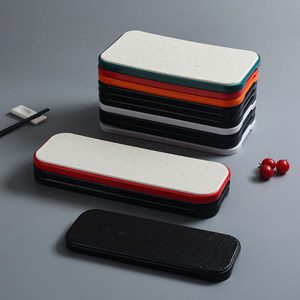 Rectangular Melamine Plate Rock Pattern Sushi Dessert Flat Long Japanese Style Hotel Coffee Tea Use - Product Image 3