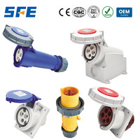 Prise et fiche électriques industrielles SFE 16A 32A 64A 125A 3P 4P 5P IP67 en nylon, tension universelle 220-380V CE