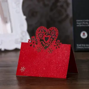St. Saint Valentin Vacances Festival Fête Décoration Fournitures Cadeau Rouge Laser Papier Table Cartes De Voeux