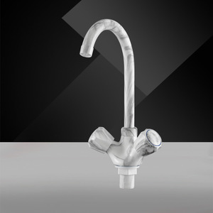 marble color bigger and stronger plastic kitchen sink faucet 3 way plastic faucet