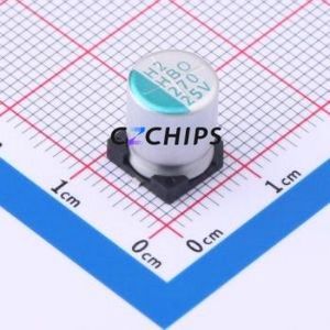 Condensateur électrolytique hybride solide-liquide en aluminium SMD, HBO271M1ETR-0810, D8xL10mm 270uF 20% 25V 8mm - Product Image 1