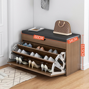 Moderno Organizzatore di Lusso per la Casa, Mobile Portascarpe <span class=keywords><strong>in</strong></span> <span class=keywords><strong>Legno</strong></span> Bianco, Armadio Rotante per Scarpe con Panca - Product Image 4