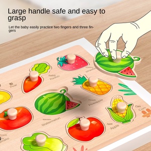 Panneaux d'éducation précoce populaires, planches à main pour enfants, jouets de <span class=keywords><strong>puzzle</strong></span> pour bébés, blocs de construction en bois pour cadeaux de maternelle - Product Image 3