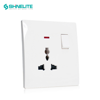 Prise murale multifonctionnelle SHINELITE, grande taille, 13A, 1 gang, 3 broches, très vendue au Royaume-Uni