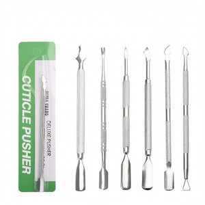 Pousse-cuticules double face en acier inoxydable pour éliminer les peaux mortes et nettoyer les ongles – Outil de manucure en gros - Product Image 1