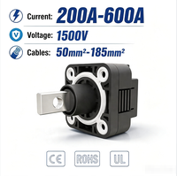 Connecteur de stockage d'énergie haute tension 1500V CC 200A-600A, étanche IP67, borne en nylon, pour pack de batteries de véhicules, traversant le mur