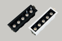 Plafonnier LED encastré à grille linéaire 5 têtes, boîtier en aluminium, CRI élevé Ra95, garantie 5 ans, dimmable, design européen, résidentiel